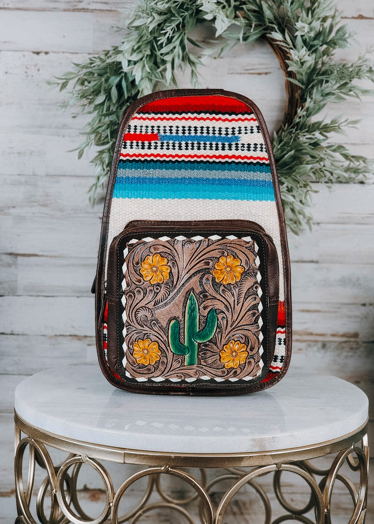 Serape Cactus Sling Backpack Handbag Concealed Carry Handbag The Cinchy Cowgirl (ARY)   