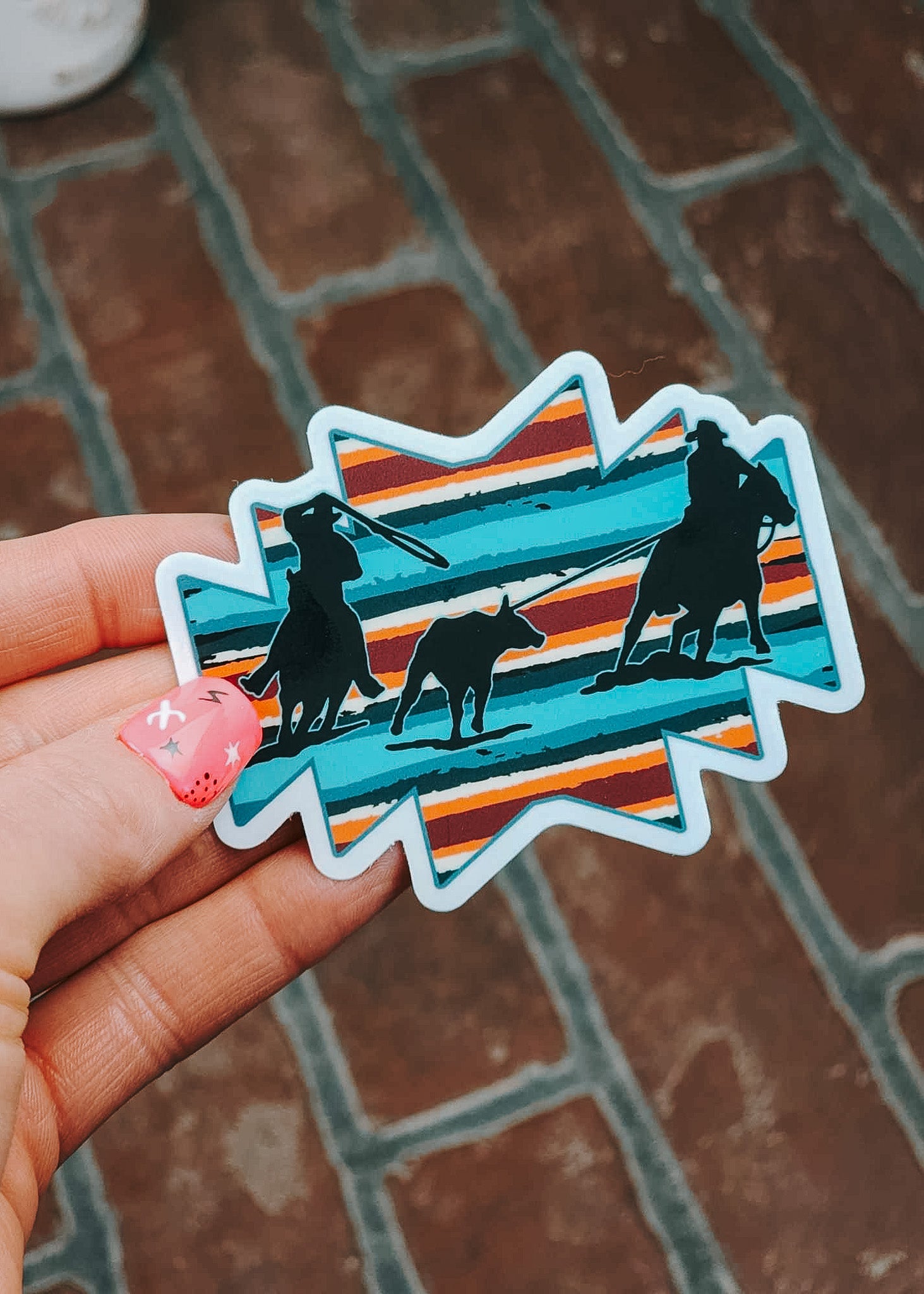 Serape Team Roper Sticker stickers The Cinchy Cowgirl