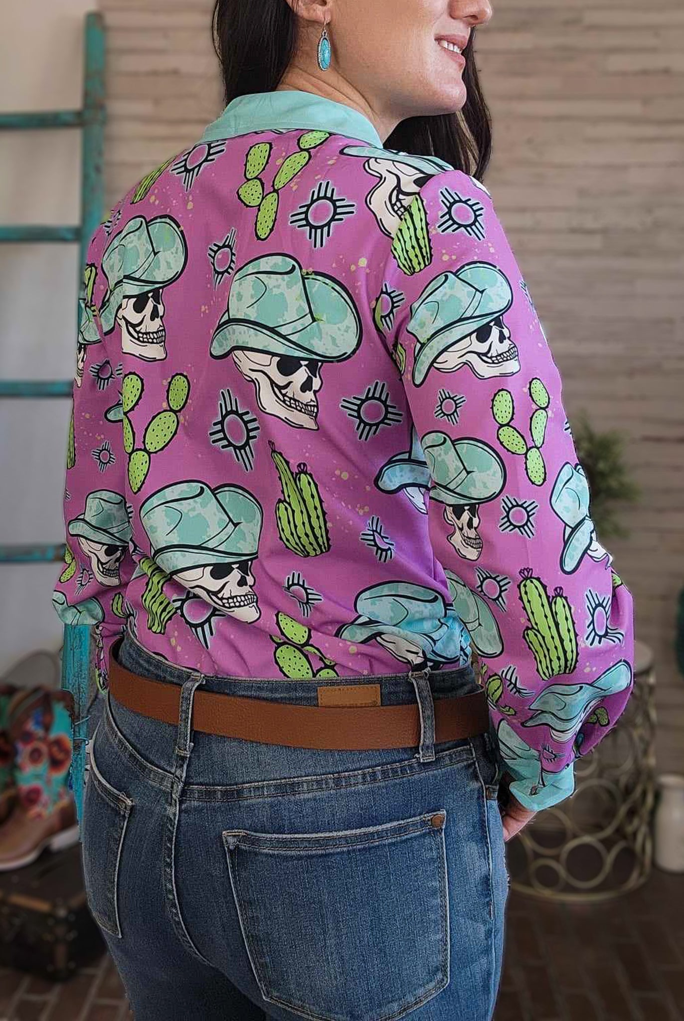 Skull & Zia Long Sleeve Button Down YC Long Sleeve Button Down The Cinchy Cowgirl (YC)