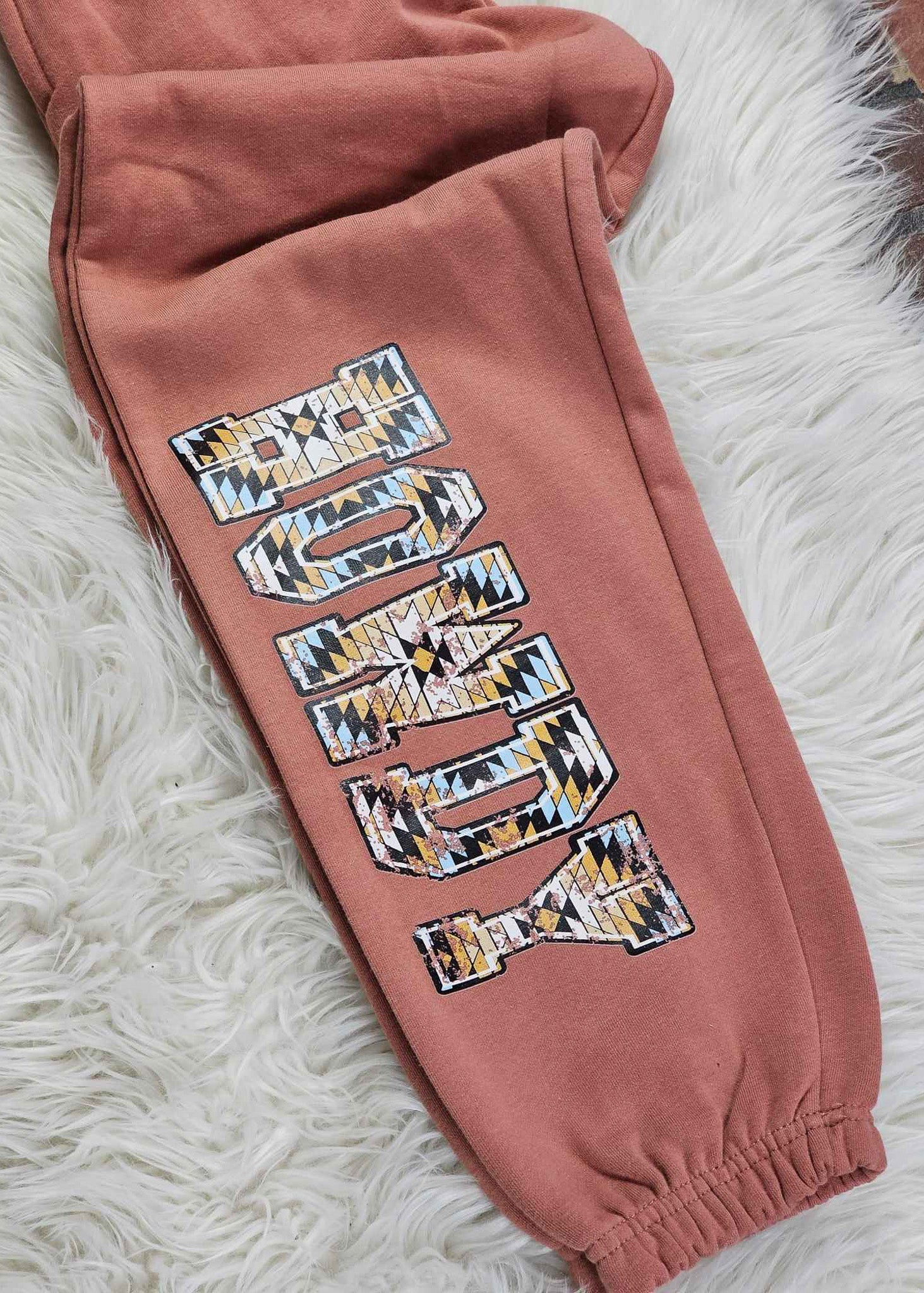 Terracotta HOWDY Sweat Pants sweatpants The Cinchy Cowgirl