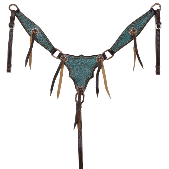 Turquoise Gator One Ear Headstall and Breastcollar Set headstall set Shiloh