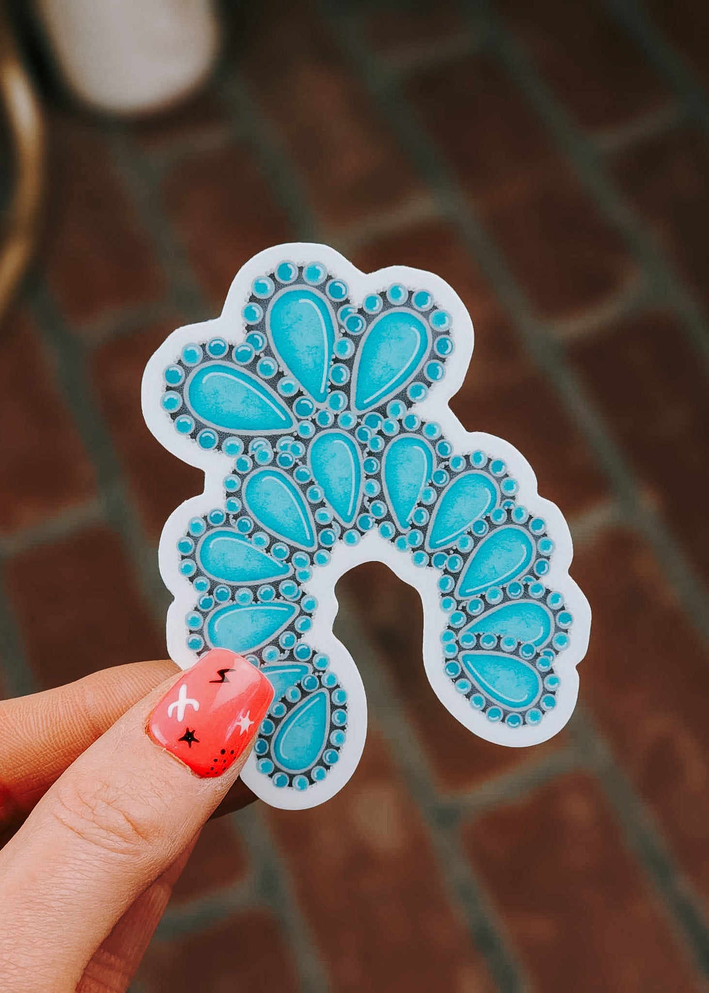 Turquoise Squash Blossom Sticker stickers The Cinchy Cowgirl