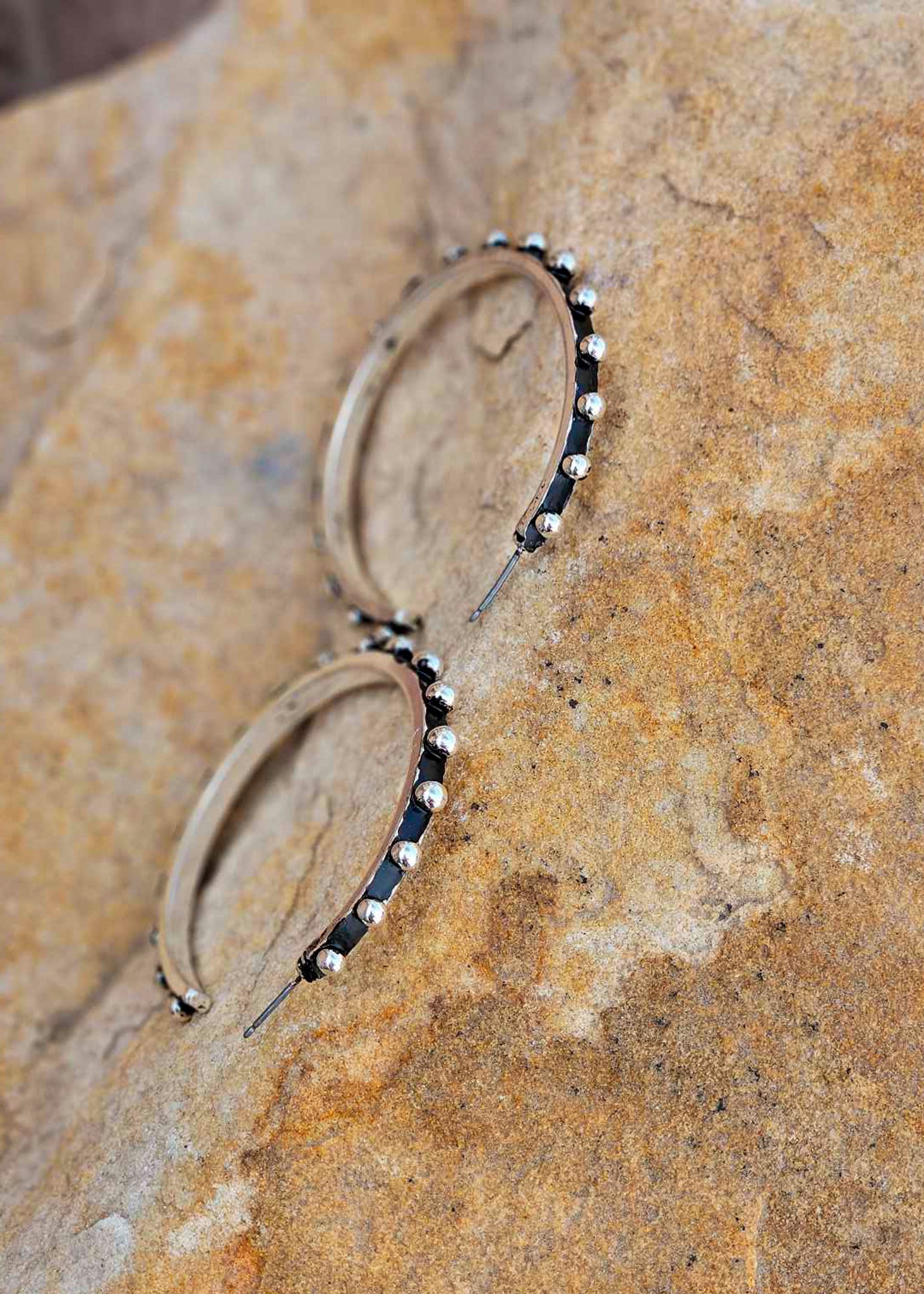 Western Bubble Hoop Earrings Earrings Blue Tortoise