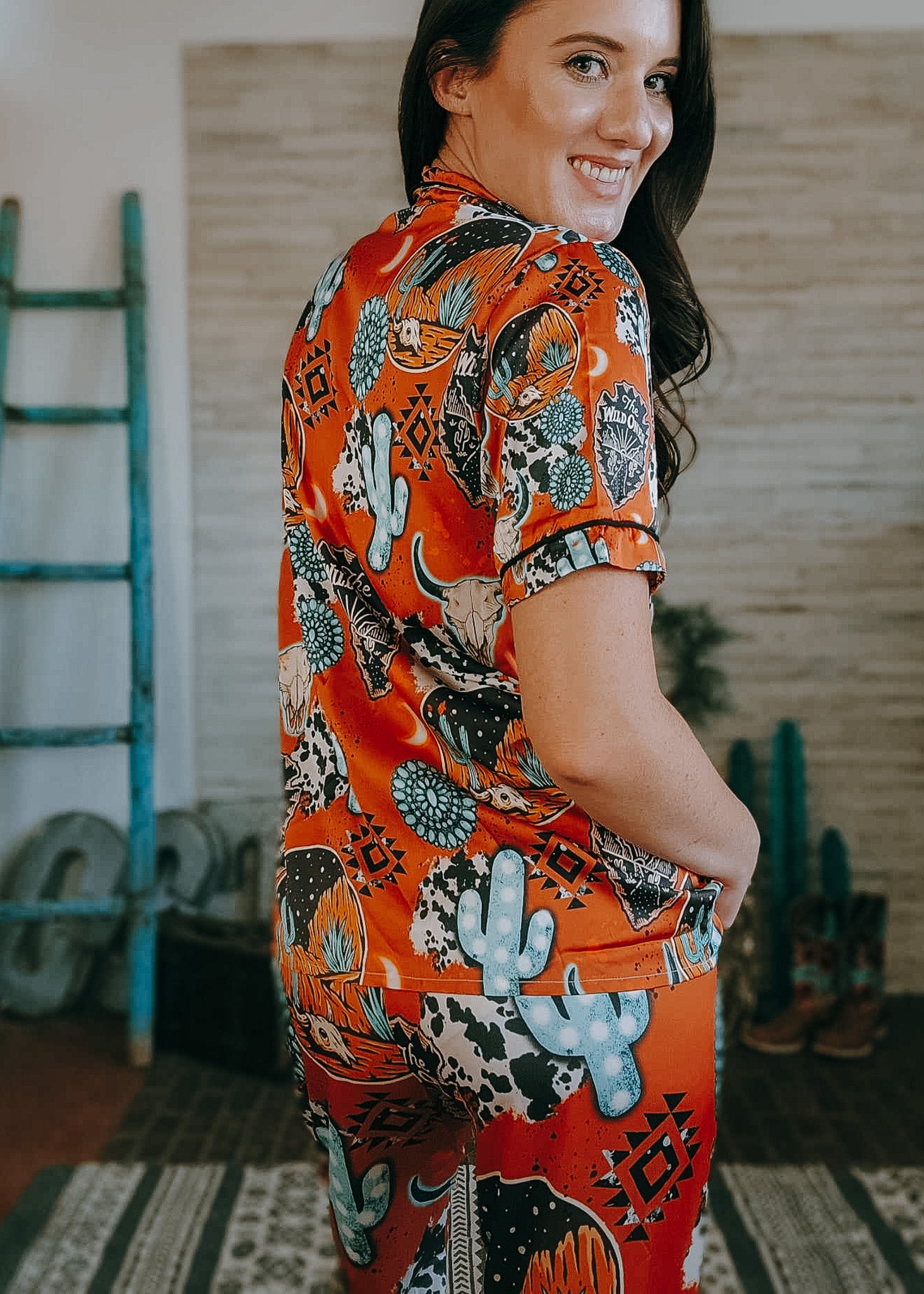 Wild Ones Western Silky Pajamas pajamas The Cinchy Cowgirl (YC)