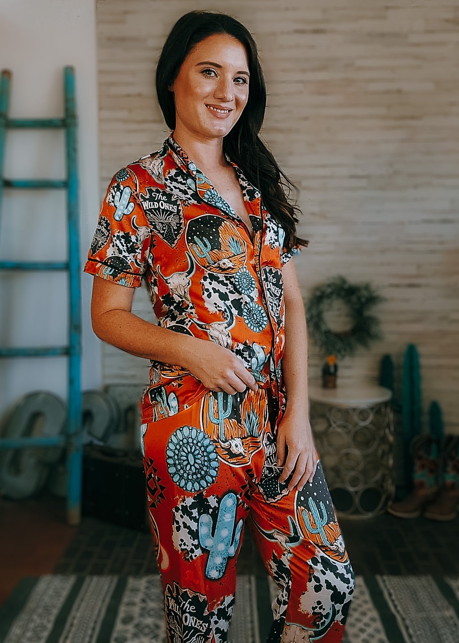 Wild Ones Western Silky Pajamas pajamas The Cinchy Cowgirl (YC)