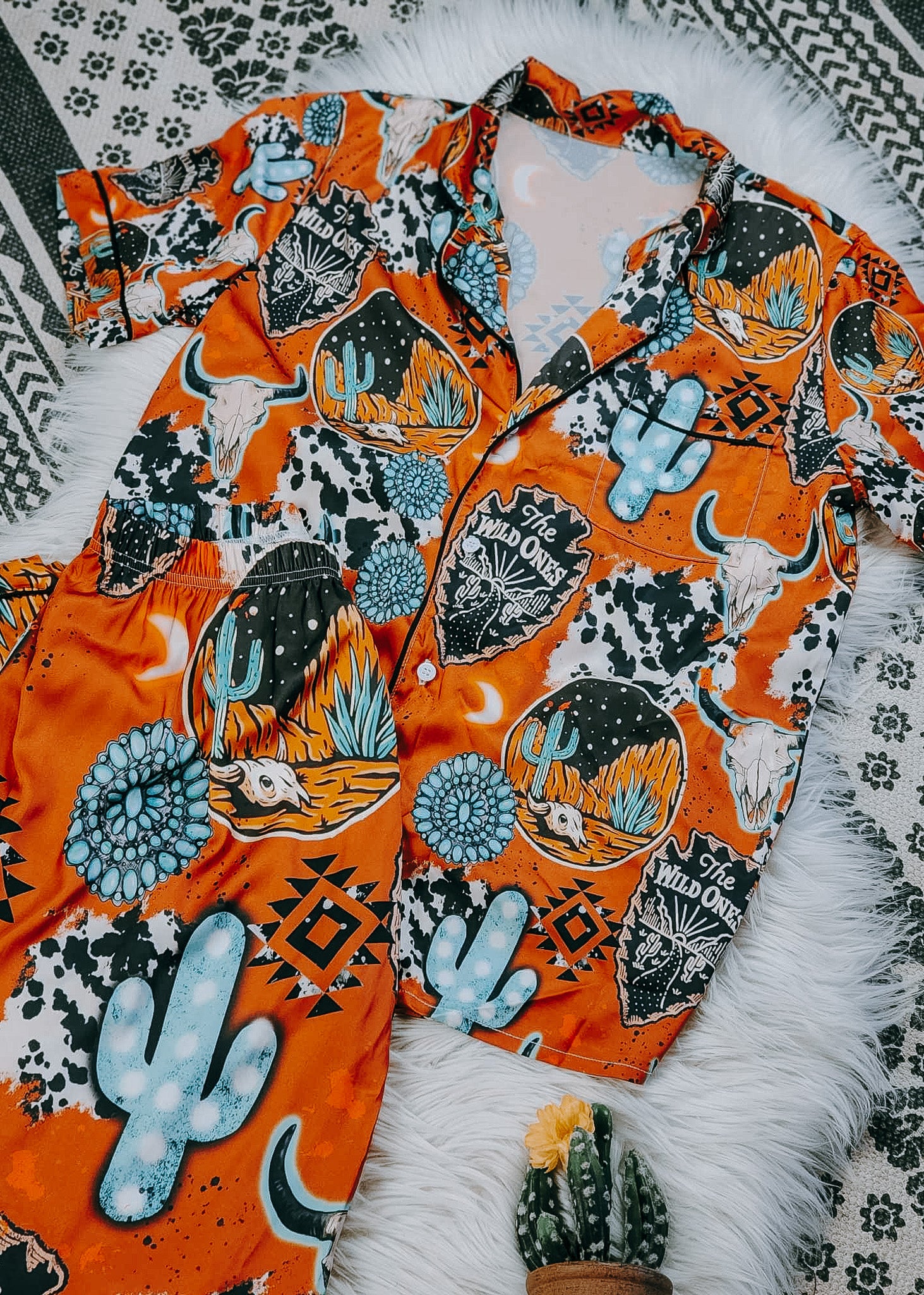 Wild Ones Western Silky Pajamas pajamas The Cinchy Cowgirl (YC)