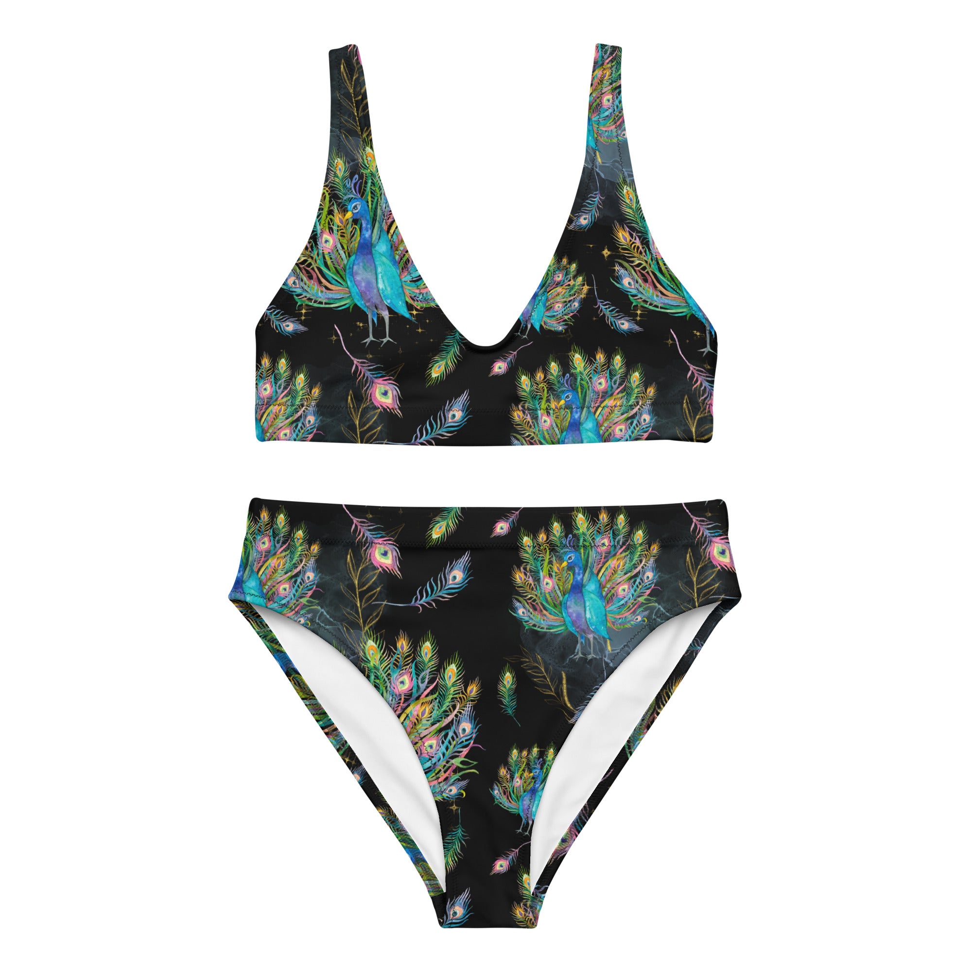 Colorful Peacock High Waisted Bikini The Cinchy Cowgirl XS