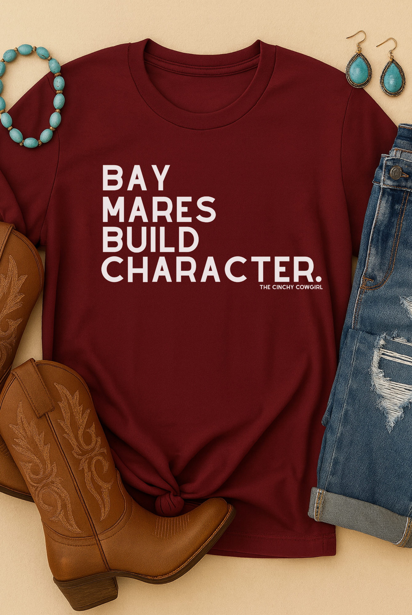Bay Mares Build Character Short Sleeve Graphic Tee Short Sleeve Graphic Tee The Cinchy Cowgirl
