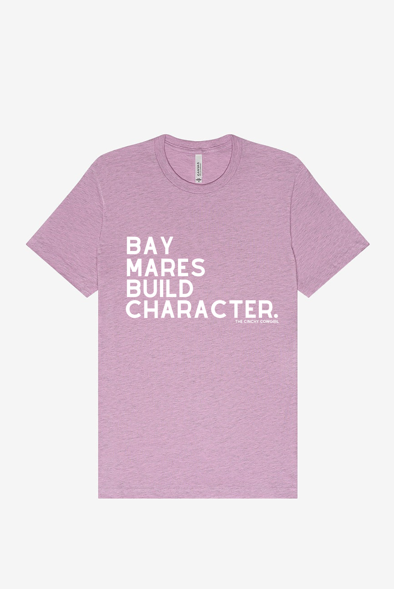 Bay Mares Build Character Short Sleeve Graphic Tee Short Sleeve Graphic Tee The Cinchy Cowgirl Heather Lilac Small
