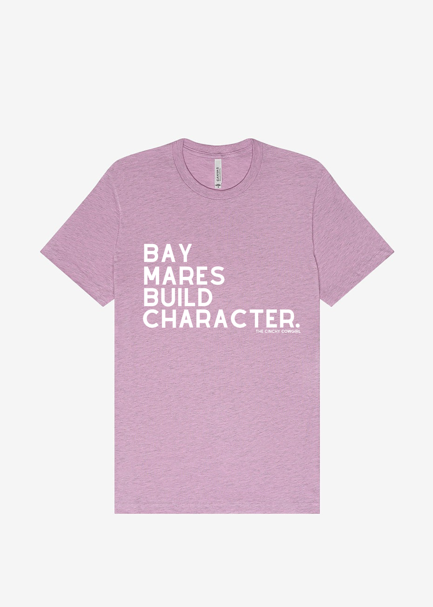 Bay Mares Build Character Short Sleeve Graphic Tee Short Sleeve Graphic Tee The Cinchy Cowgirl Heather Lilac Small