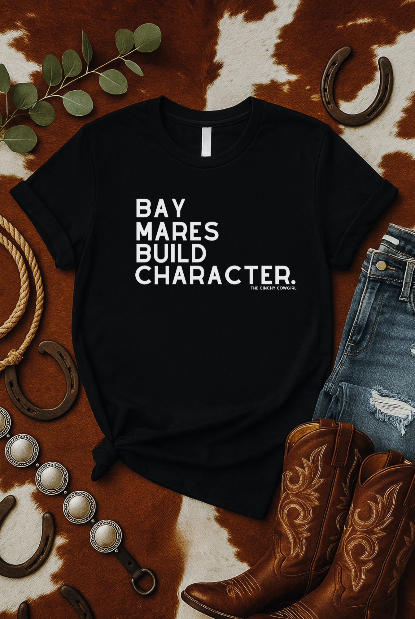 Bay Mares Build Character Short Sleeve Graphic Tee Short Sleeve Graphic Tee The Cinchy Cowgirl