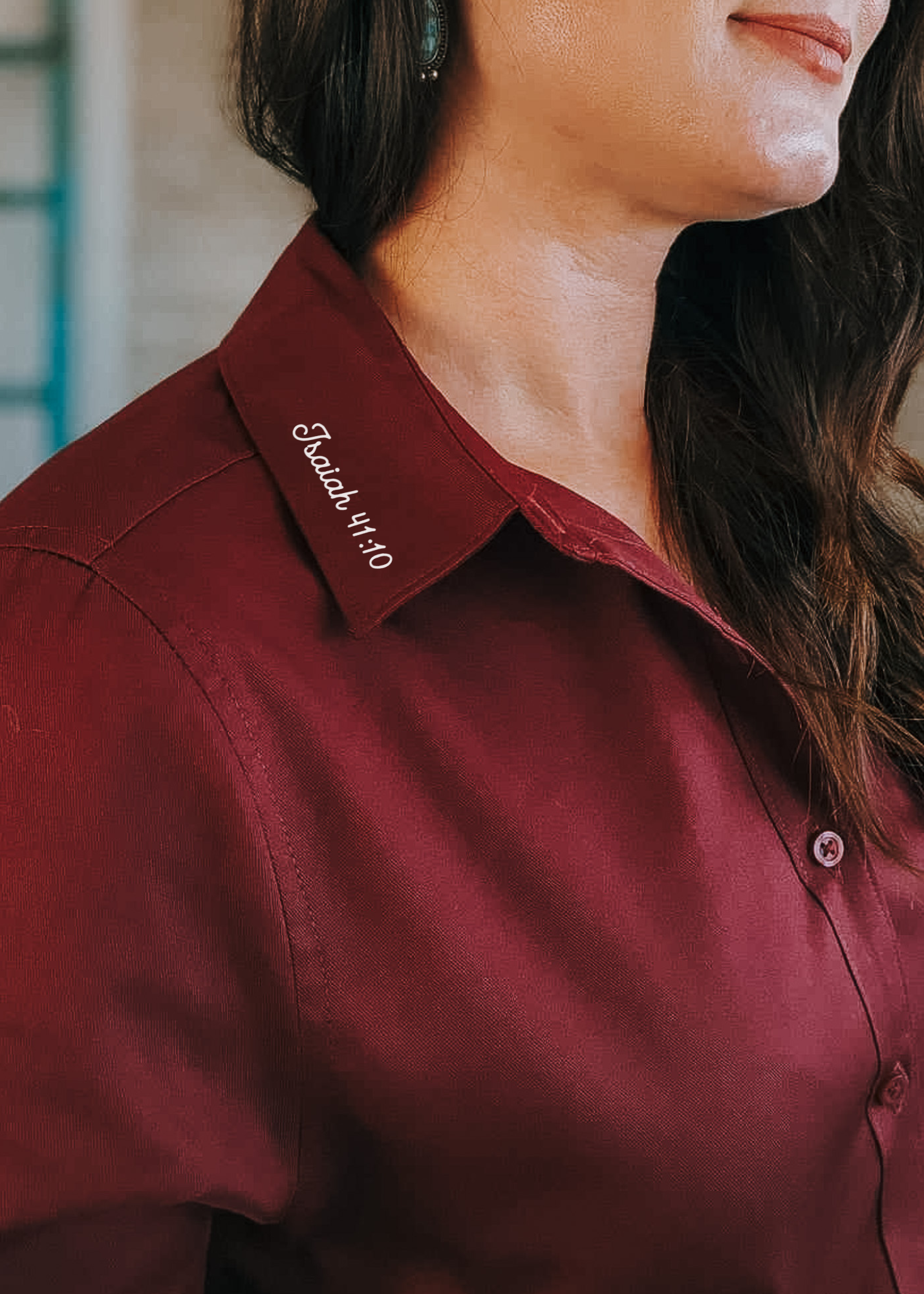 Isaiah 41:10 Long Sleeve Button Down Shirt long sleeve button down - faith based The Cinchy Cowgirl