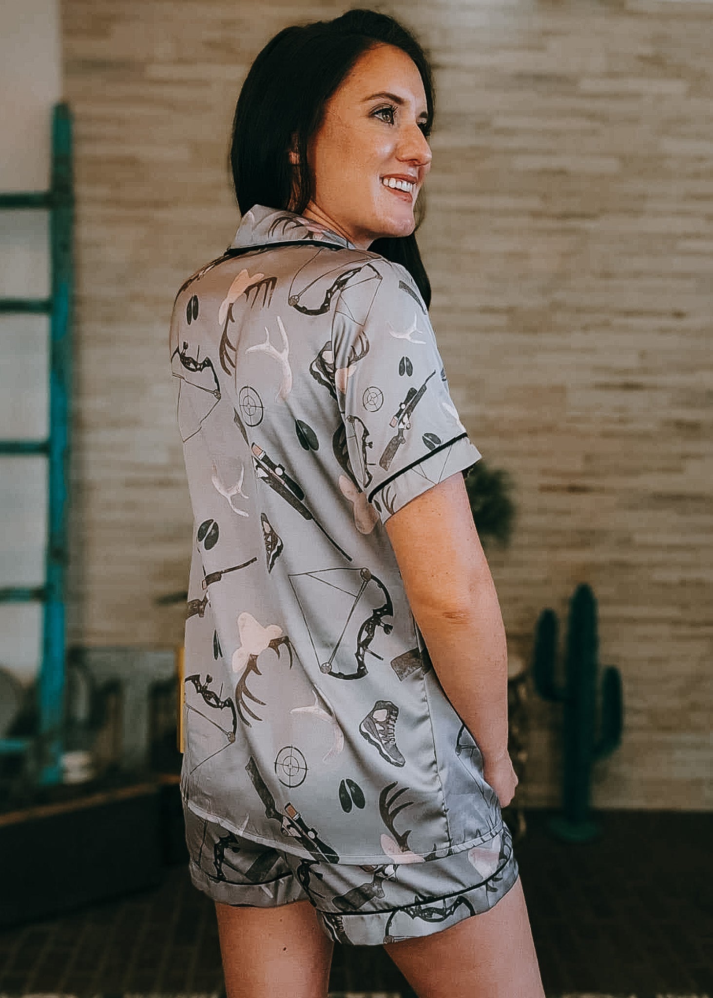 Hunters Silky Shorts Pajamas Set silky pajamas - shorts The Cinchy Cowgirl (YC)