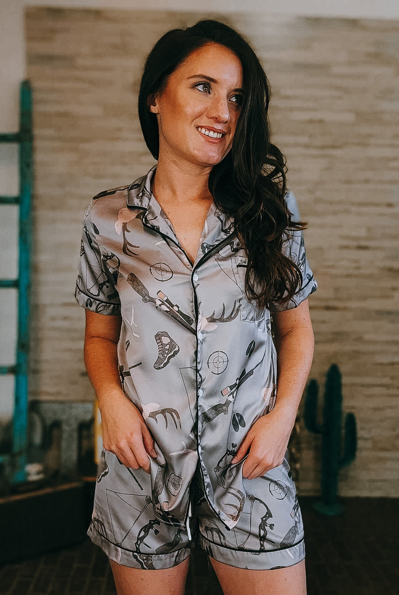 Hunters Silky Shorts Pajamas Set silky pajamas - shorts The Cinchy Cowgirl (YC)