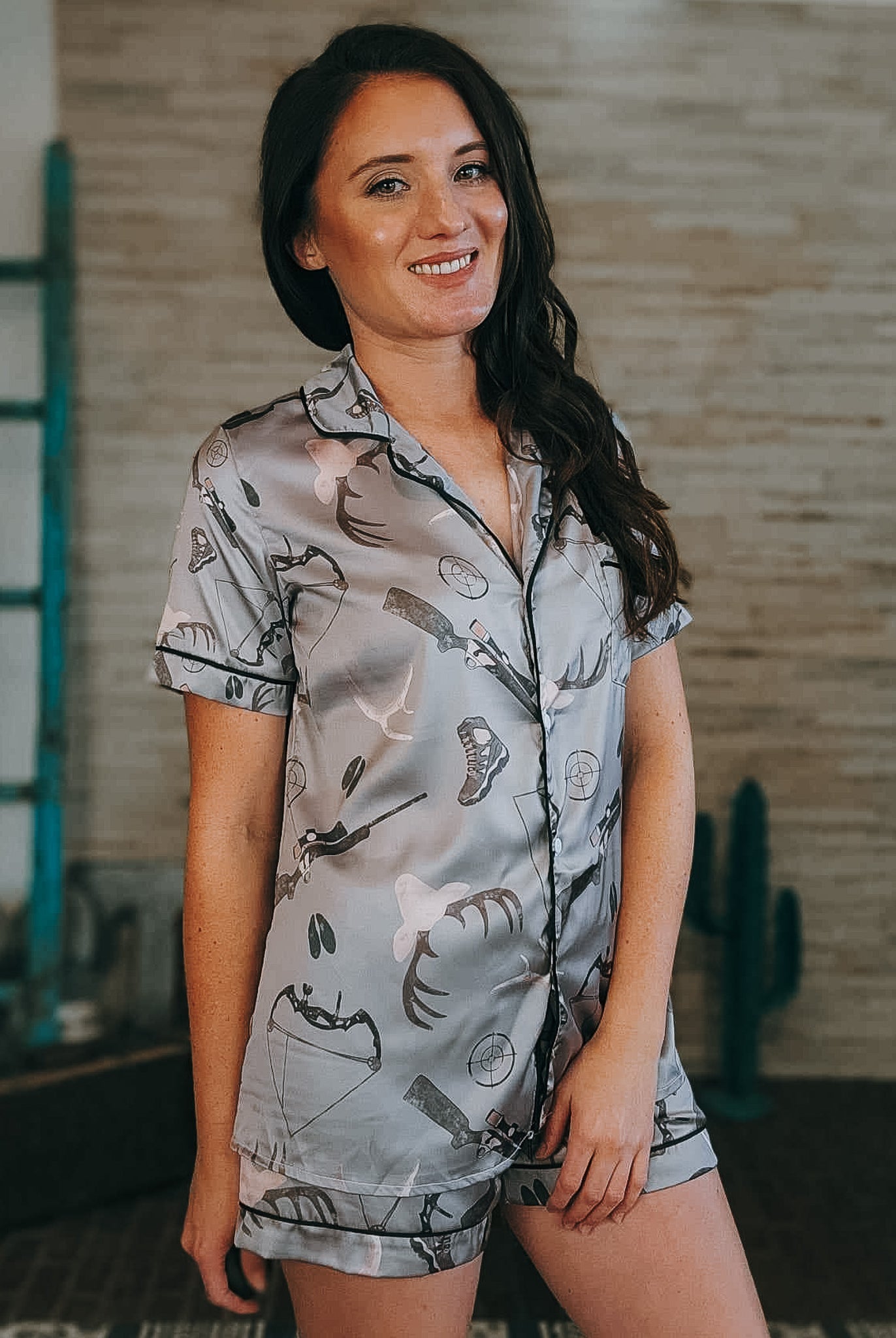 Hunters Silky Shorts Pajamas Set silky pajamas - shorts The Cinchy Cowgirl (YC)