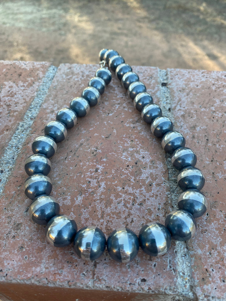 14mm Navajo Pearl Necklace NT jewelry Nizhoni Traders LLC   