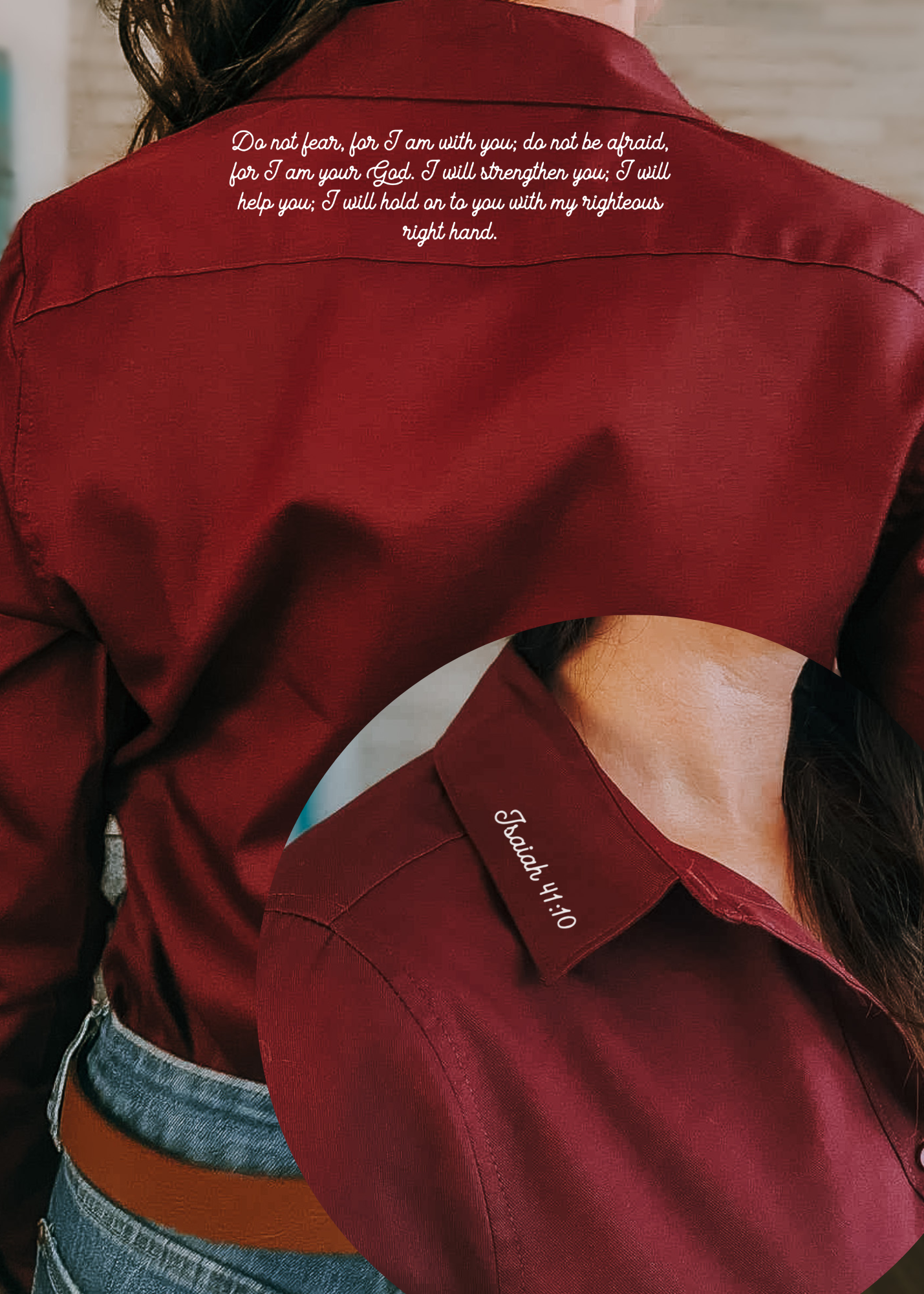 Isaiah 41:10 Long Sleeve Button Down Shirt long sleeve button down - faith based The Cinchy Cowgirl