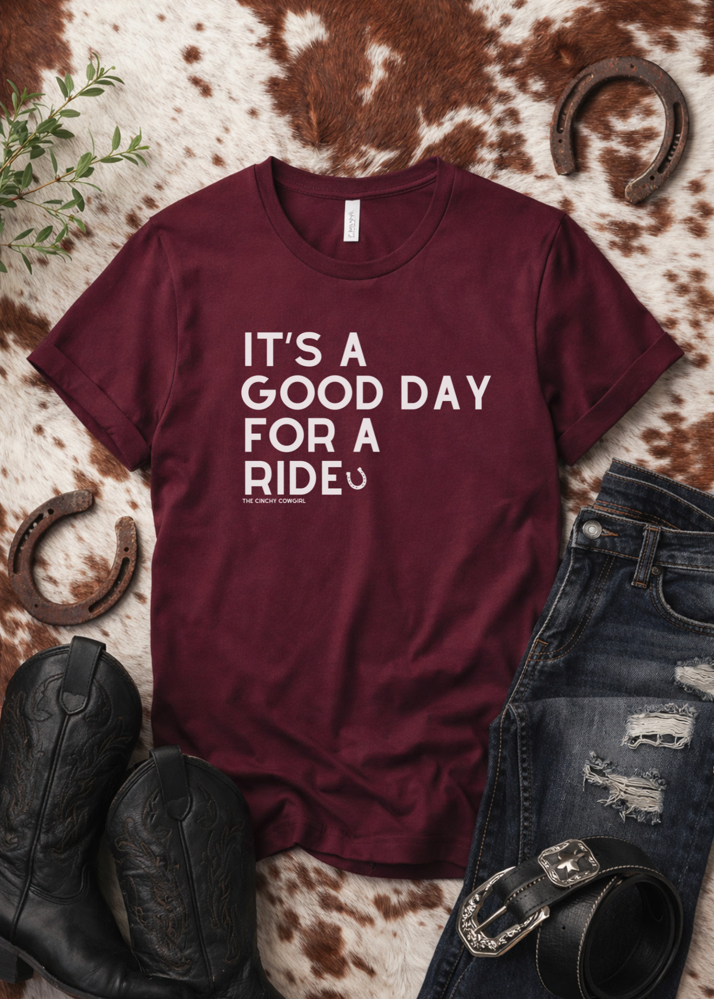 It's A Good Day For A Ride Short Sleeve Tee graphic tee The Cinchy Cowgirl - Print