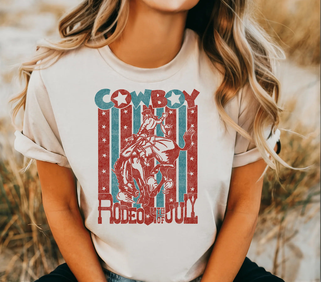 July 4th Rodeo Poster Tee graphic tee - dropship thelattimoreclaim   
