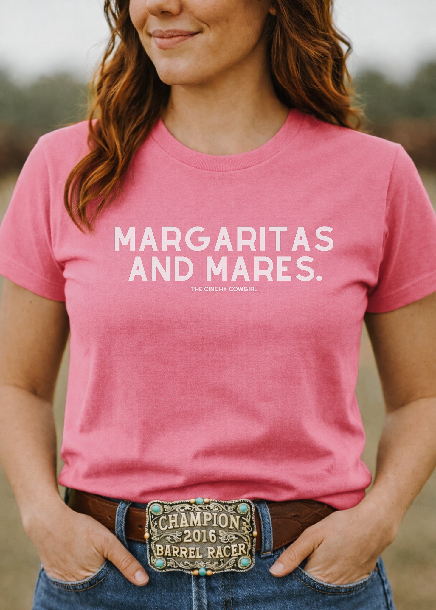 Margaritas & Mares Short Sleeve Tee T-Shirt The Cinchy Cowgirl - Print