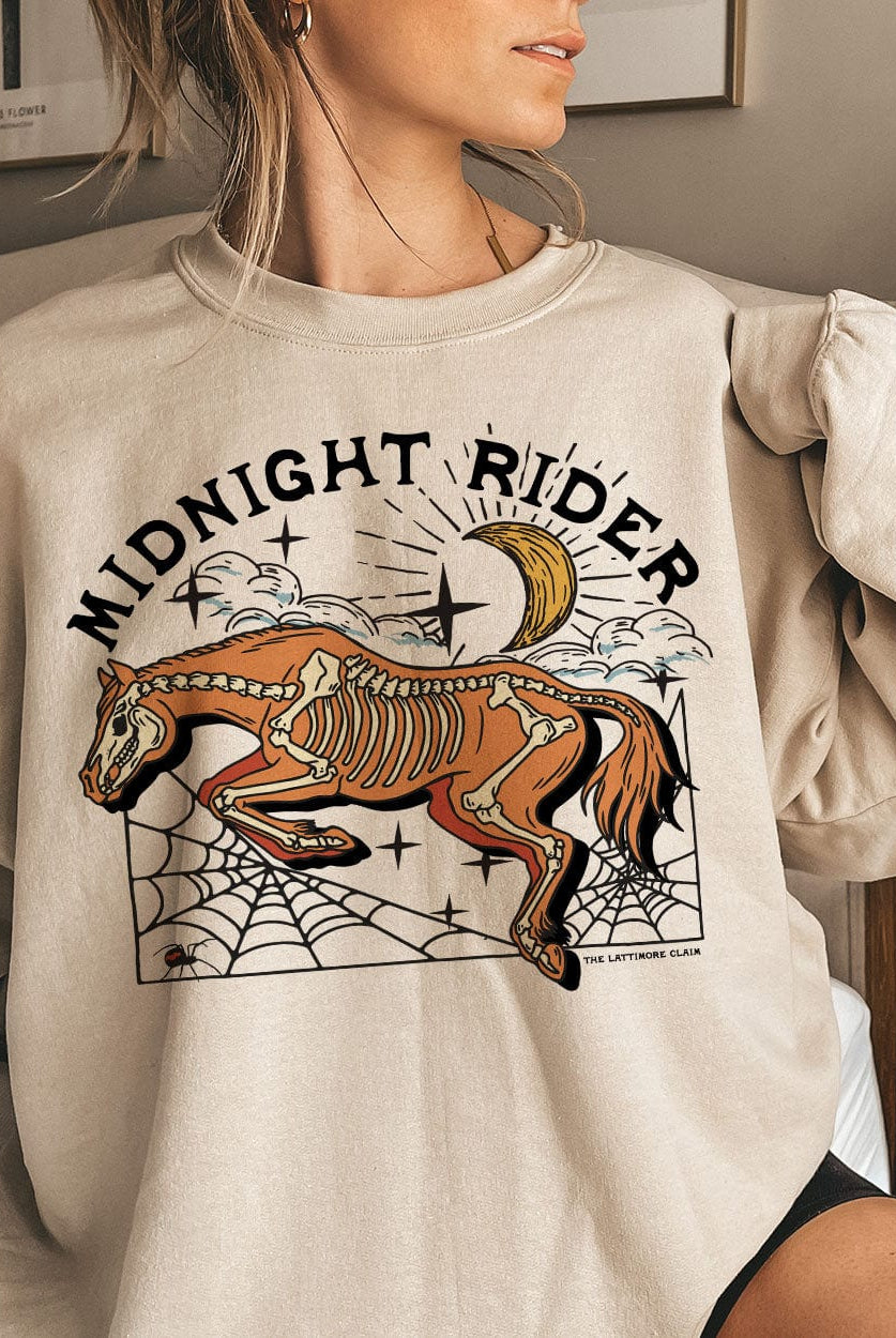 Midnight Rider Crewneck graphic tee - dropship thelattimoreclaim