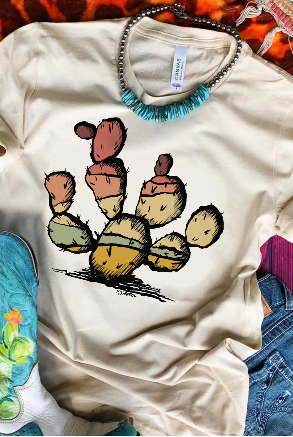 Cream Prickly Pear Cactus Tee graphic tee - dropship thelattimoreclaim