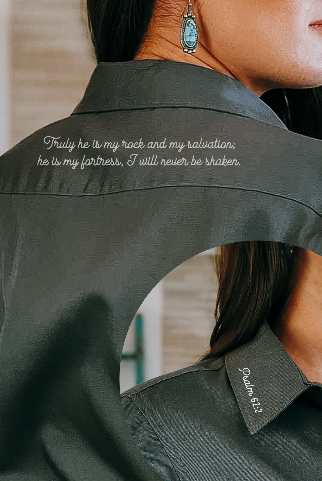 Psalm 62:2 Long Sleeve Button Down Shirt long sleeve button down - faith based The Cinchy Cowgirl