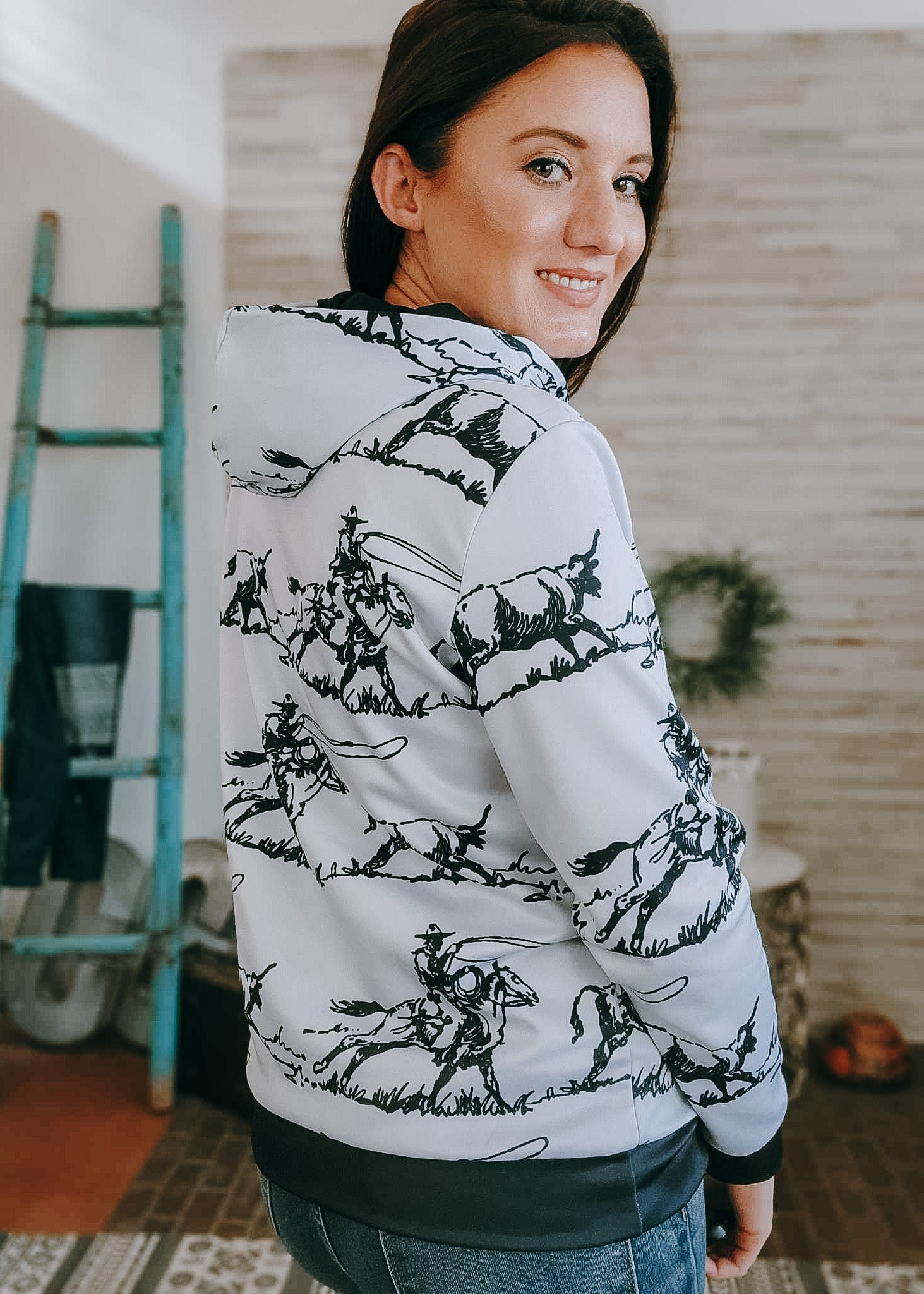 Ranch Roper Hoodie Women's Pullover Hoodie With Drawstring The Cinchy Cowgirl (YC)