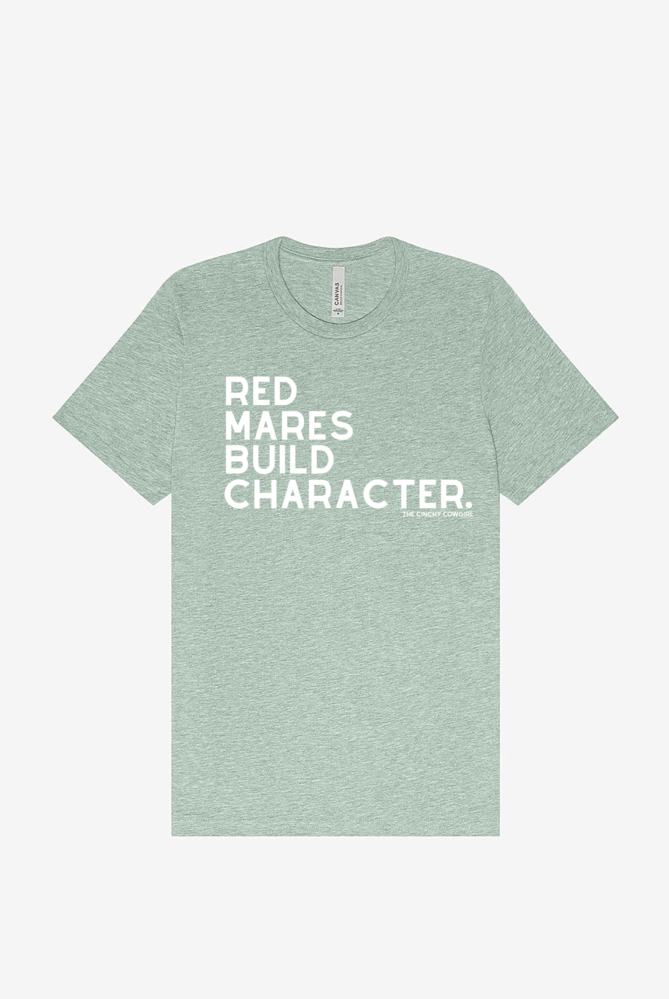 Red Mares Build Character Short Sleeve Graphic Tee Short Sleeve Graphic Tee The Cinchy Cowgirl Dusty Blue Small