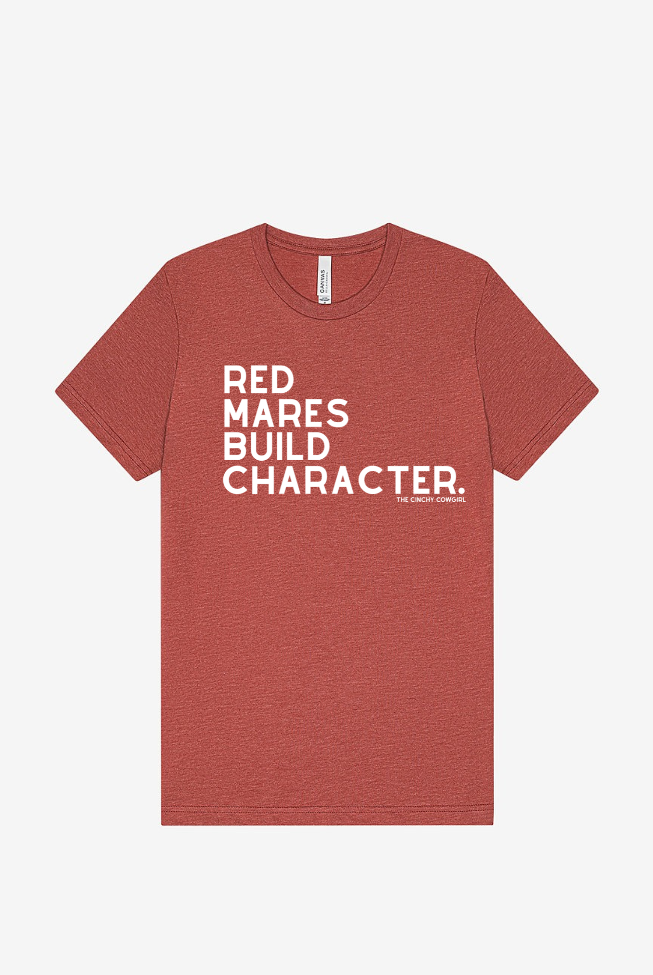 Red Mares Build Character Short Sleeve Graphic Tee Short Sleeve Graphic Tee The Cinchy Cowgirl Heather Clay Small
