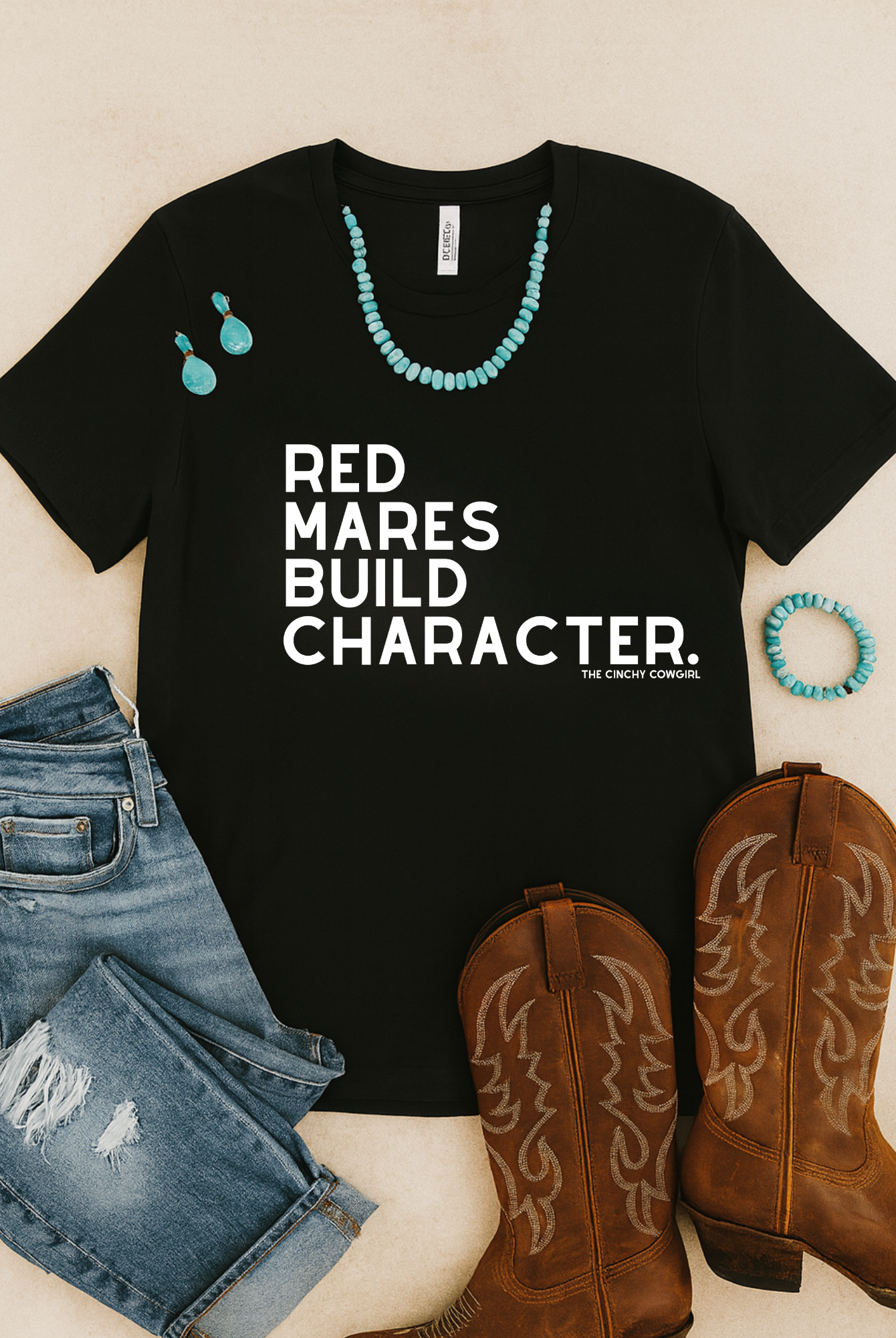 Red Mares Build Character Short Sleeve Graphic Tee Short Sleeve Graphic Tee The Cinchy Cowgirl