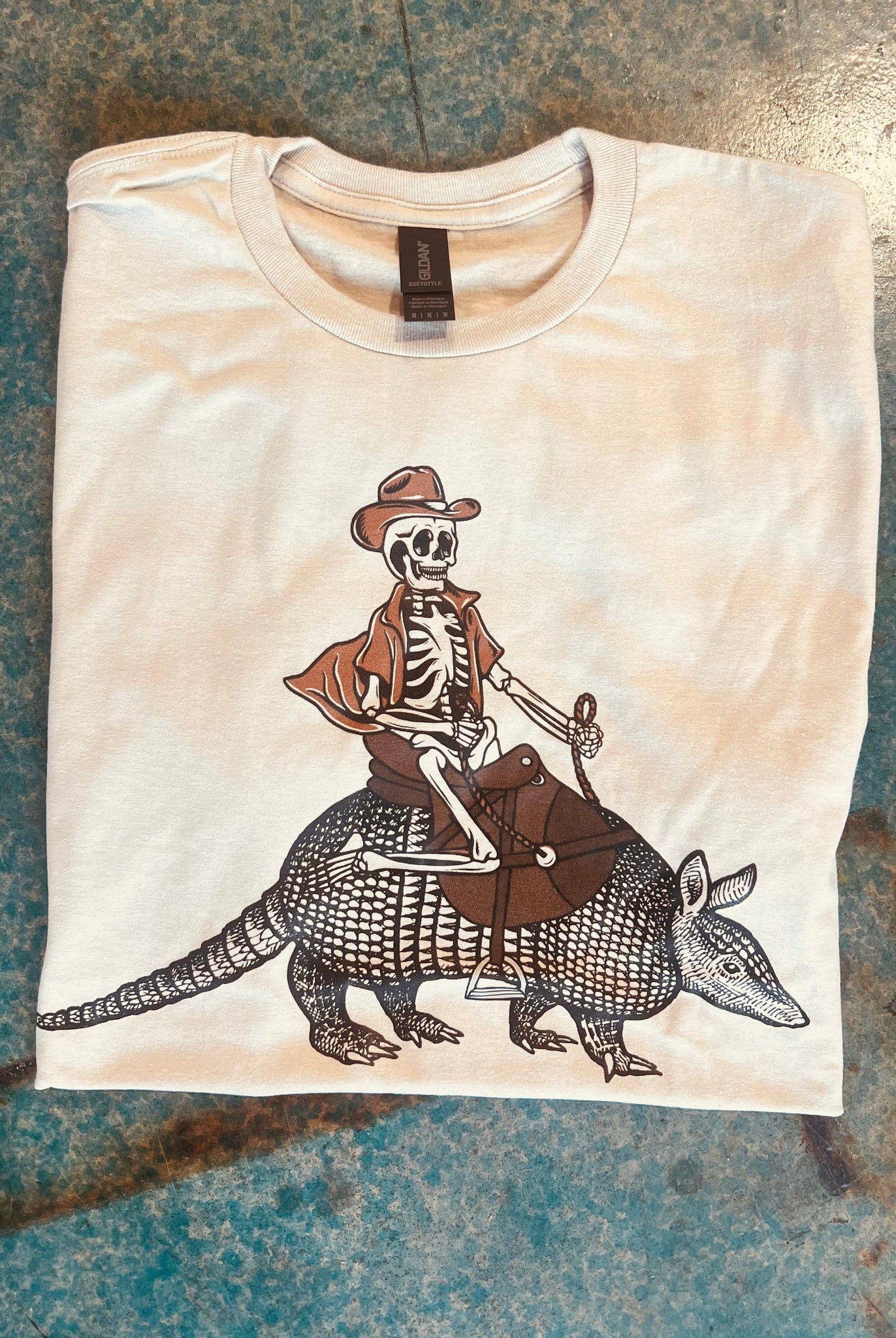 Skeleton on Armadillo Tee graphic tee - dropship thelattimoreclaim