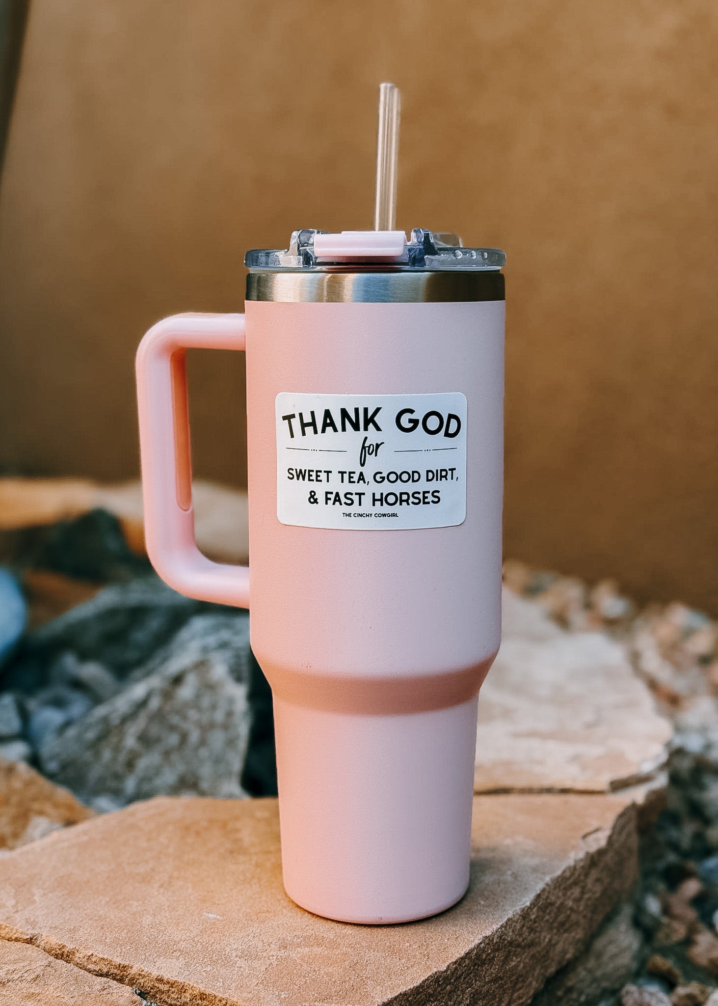 Thank God For Sweet Tea, Good Dirt & Fast Horses Sticker Sticker The Cinchy Cowgirl