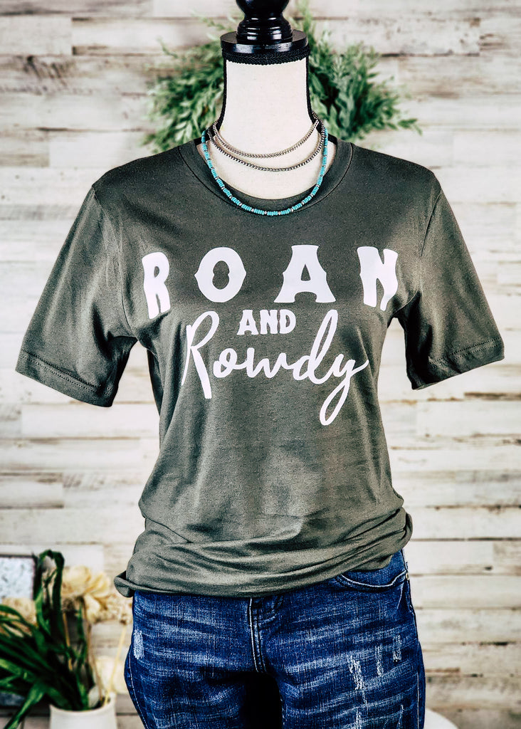 Army Green Roan & Rowdy Short Sleeve Graphic Tee Horse Color Shirt Printify S  