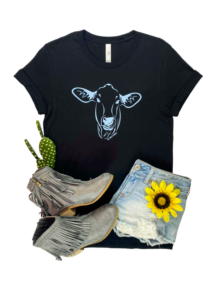 Black Funny Cow Short Sleeve Graphic Tee tcc graphic tee The Cinchy Cowgirl   