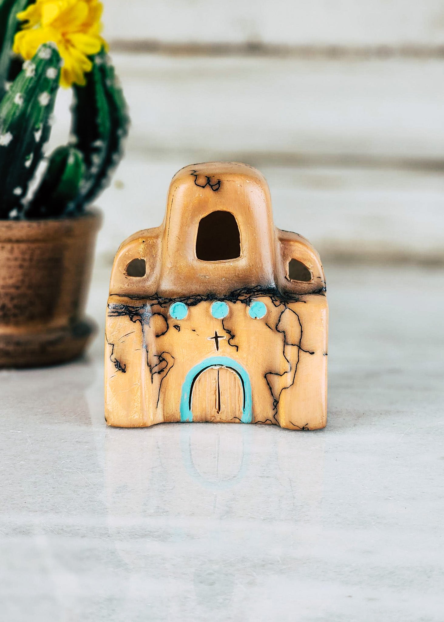 Horse Hair Pottery Tealight/Nightlight Church Horse Hair Pottery Mike Tarter