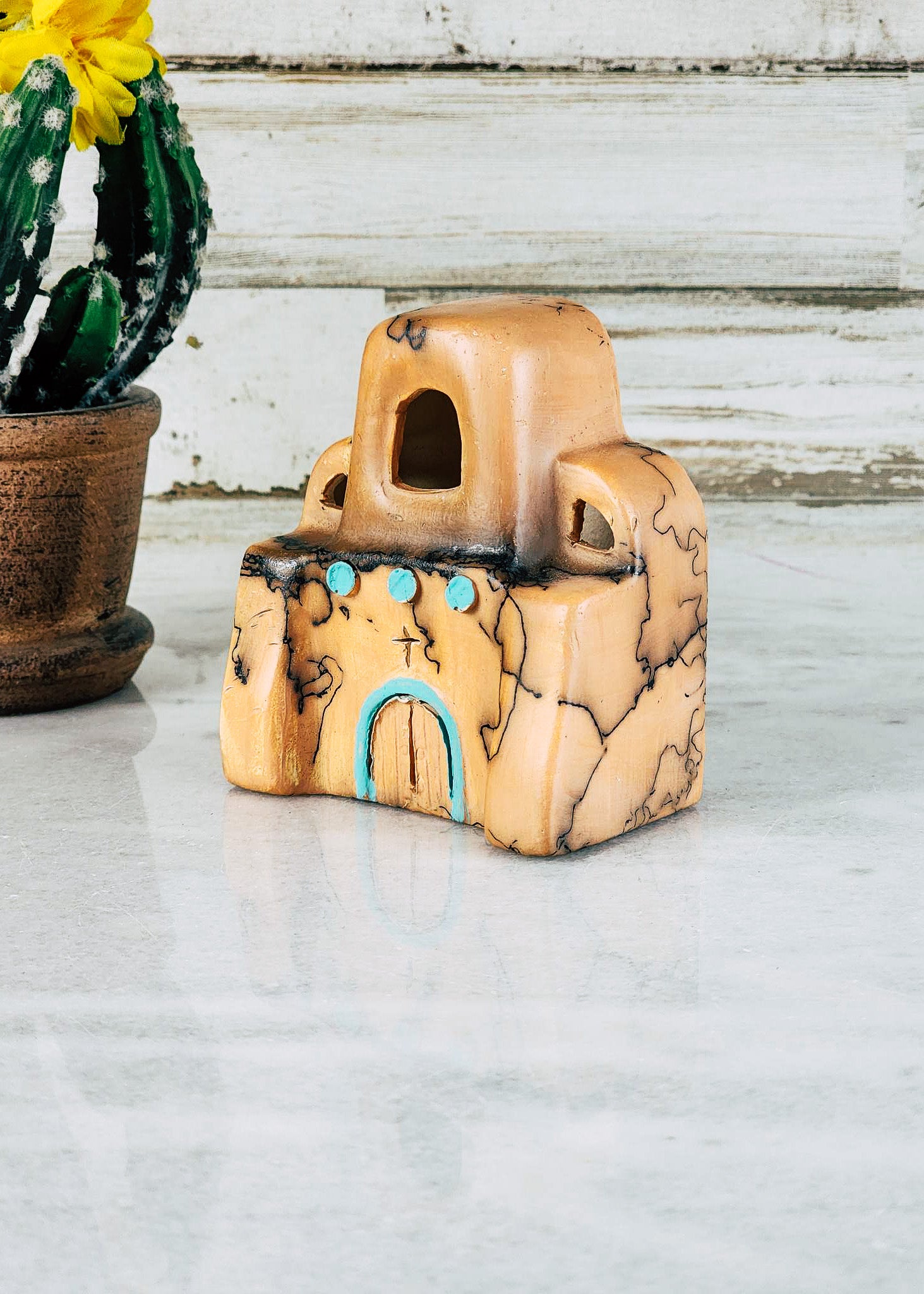 Horse Hair Pottery Tealight/Nightlight Church Horse Hair Pottery Mike Tarter