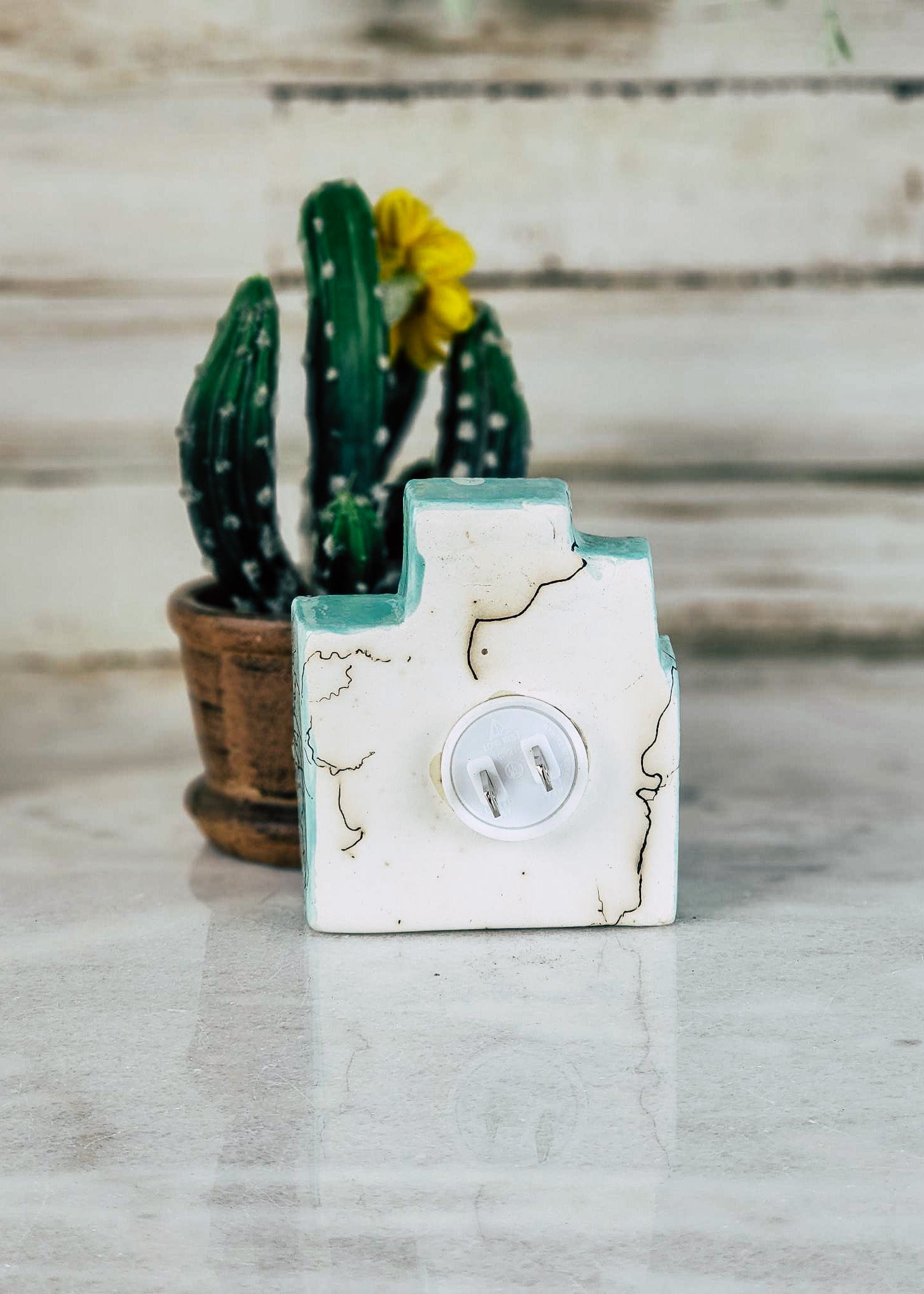 Horse Hair Southwestern Turquoise Nightlight Horse Hair Pottery Mike Tarter