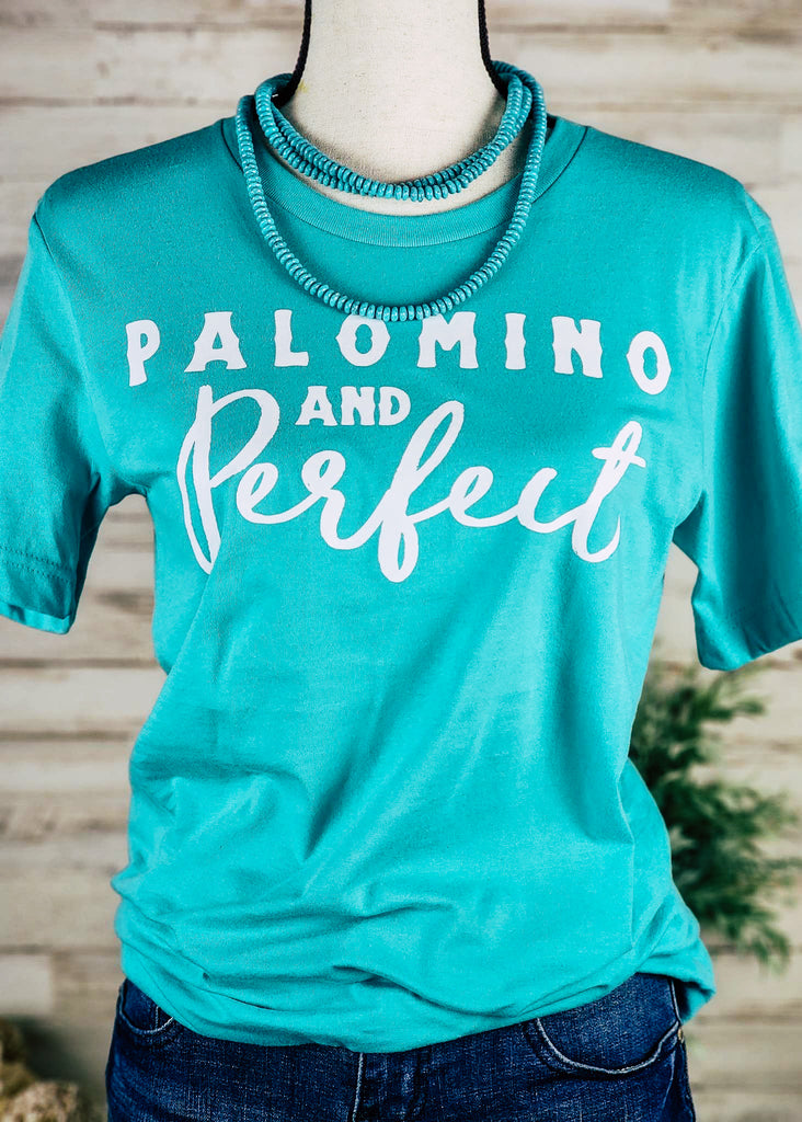 Teal Palomino & Perfect Short Sleeve Graphic Tee Horse Color Shirt Printify XS  