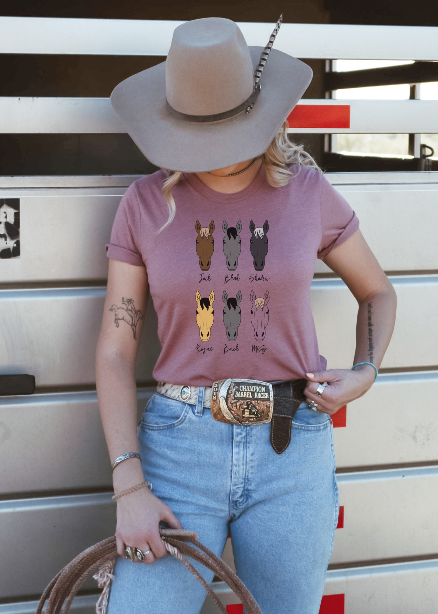 PERSONALIZED Horse Name Color Horse Head Tee Personalized Horse Head Tee The Cinchy Cowgirl