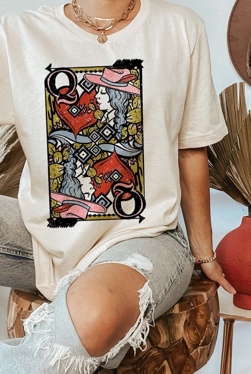 Cream Queen of Hearts Tee graphic tee - dropship thelattimoreclaim