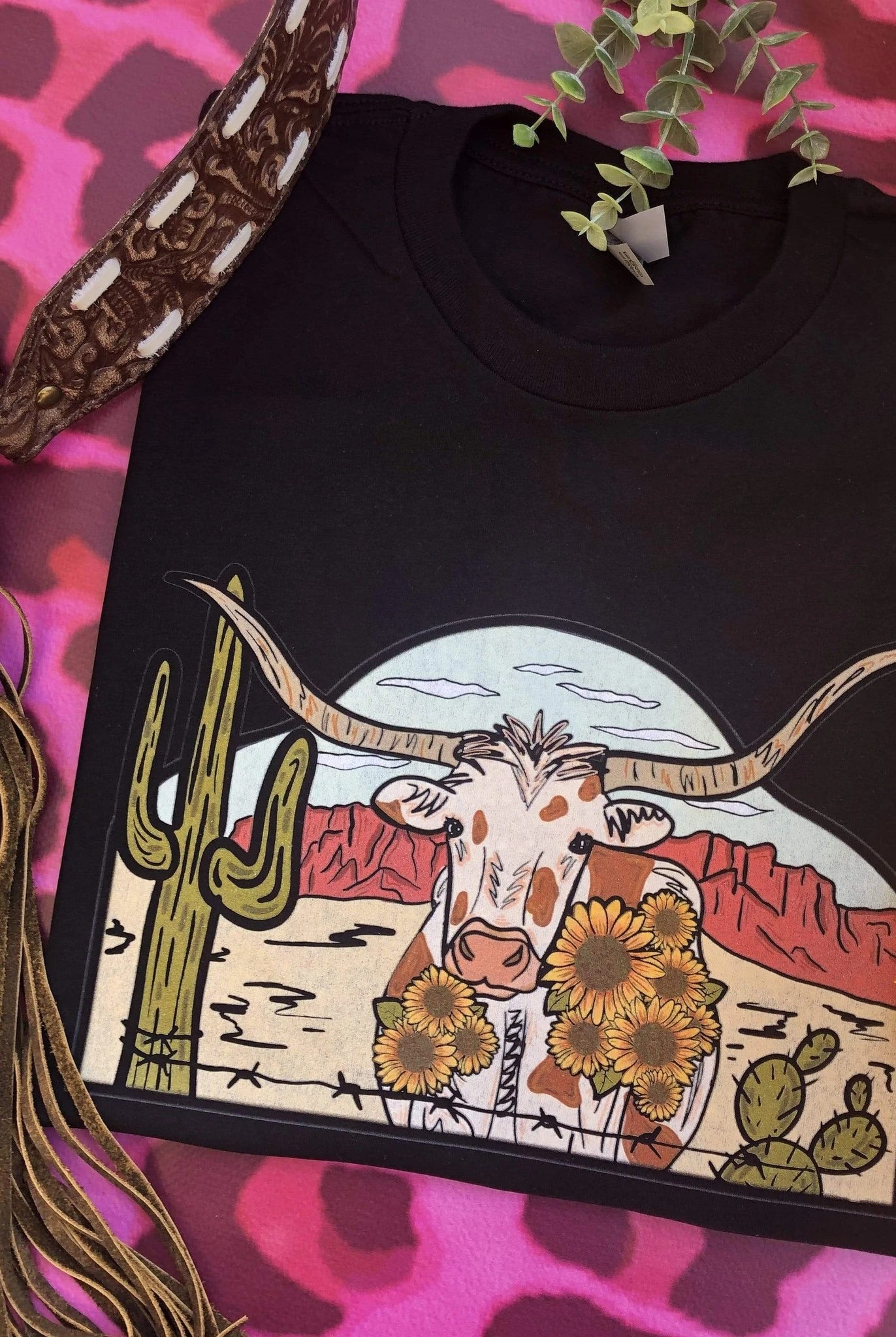 Black Laredo Longhorn Tee graphic tee - dropship thelattimoreclaim