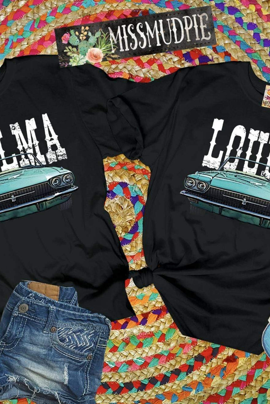 Thelma & Louise (White or Black) Tee graphic tee - dropship thelattimoreclaim
