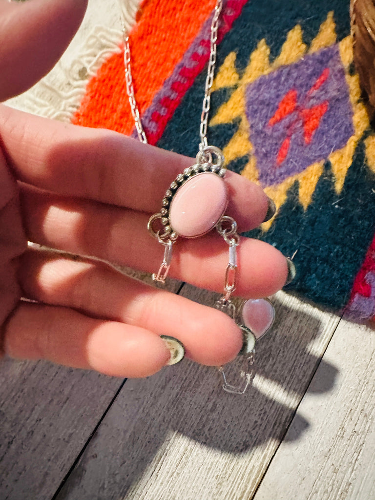 Pink Conch Dot Necklace NT jewelry Sterling   