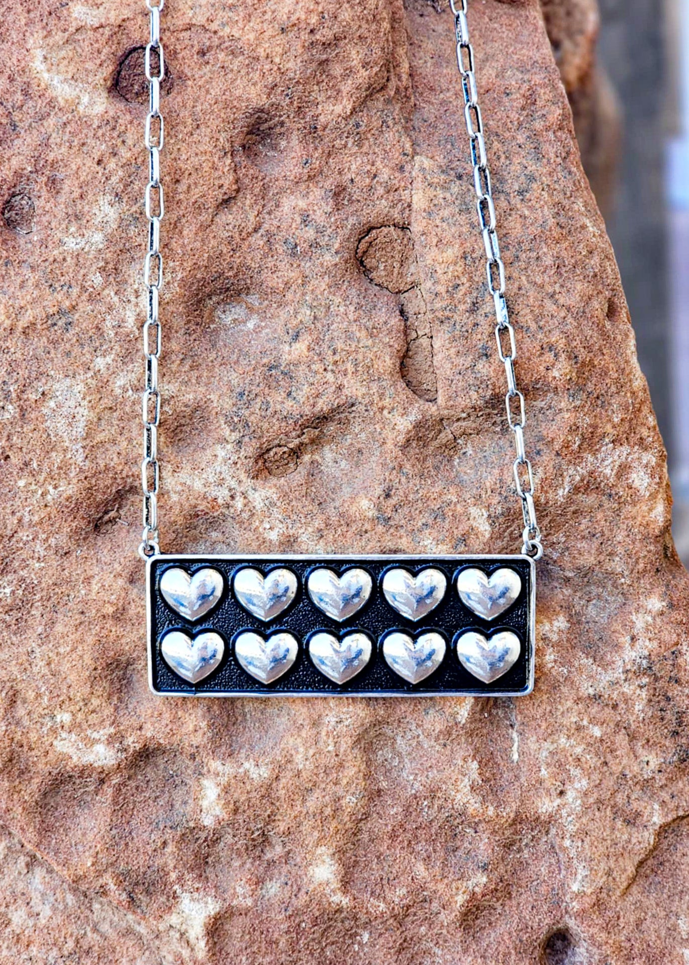 Heart Bubble Plate Necklace Necklace Blue Tortoise
