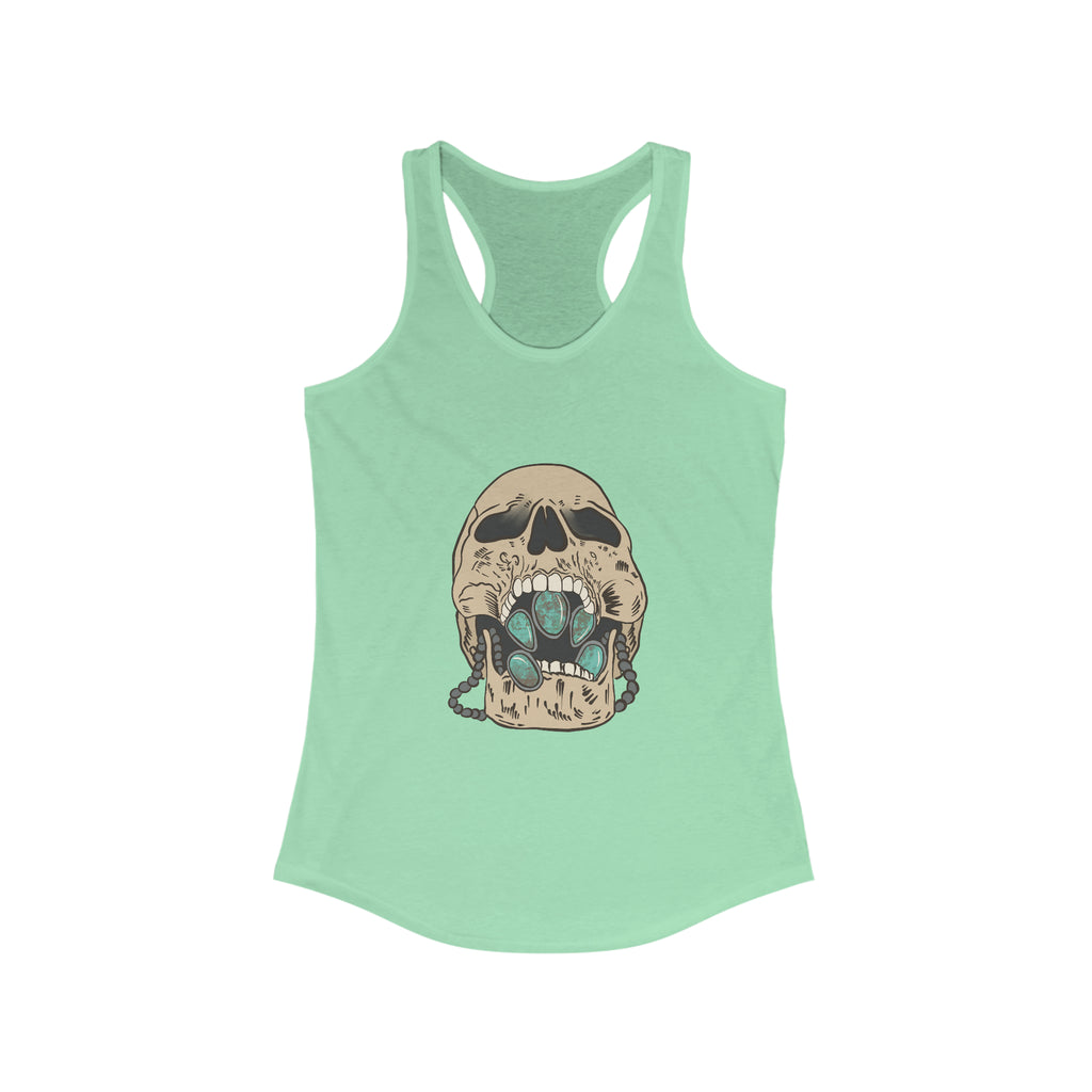 Squash Blossom Skull Racerback Tank tcc graphic tee Printify XS Solid Mint 