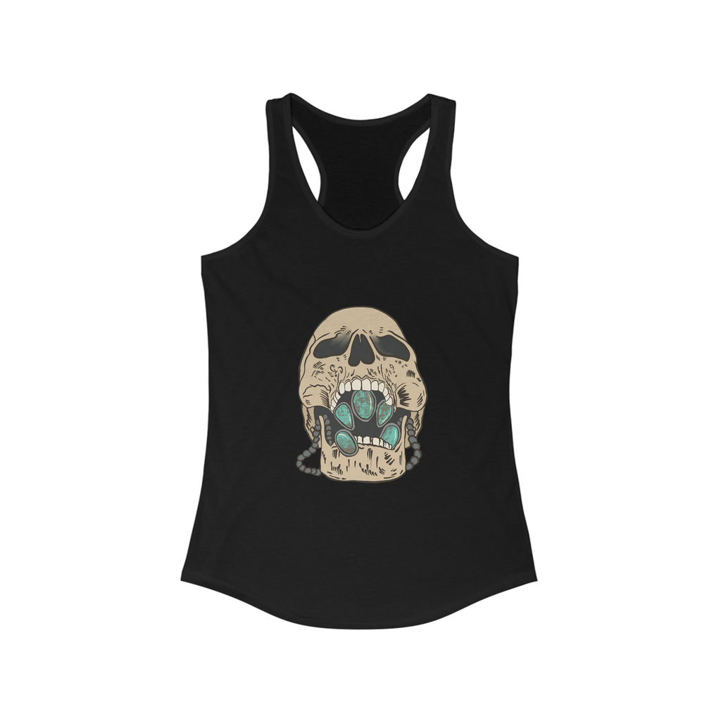 Squash Blossom Skull Racerback Tank tcc graphic tee Printify XS Solid Black 