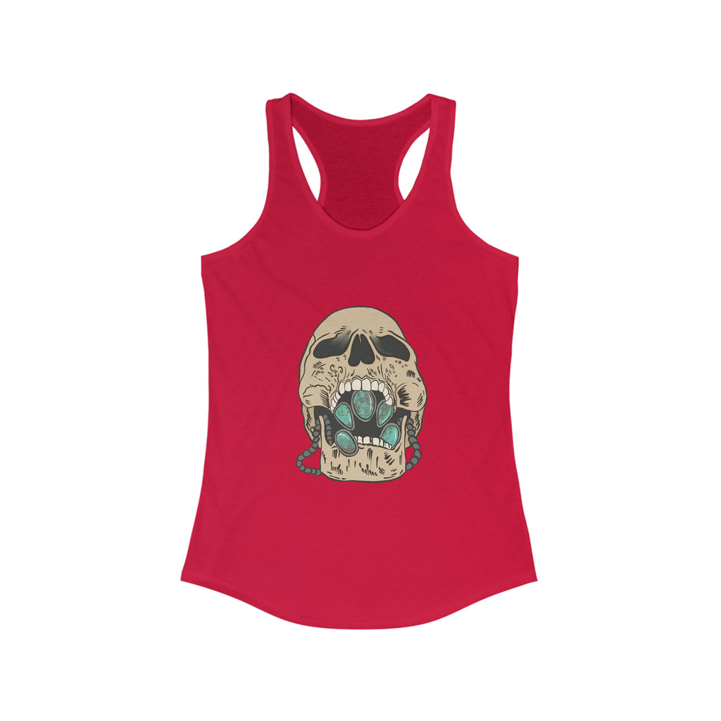 Squash Blossom Skull Racerback Tank tcc graphic tee Printify XS Solid Red 