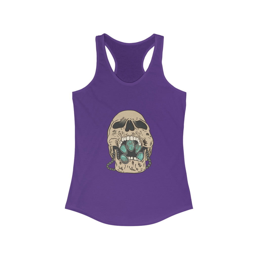 Squash Blossom Skull Racerback Tank tcc graphic tee Printify XS Solid Purple Rush 