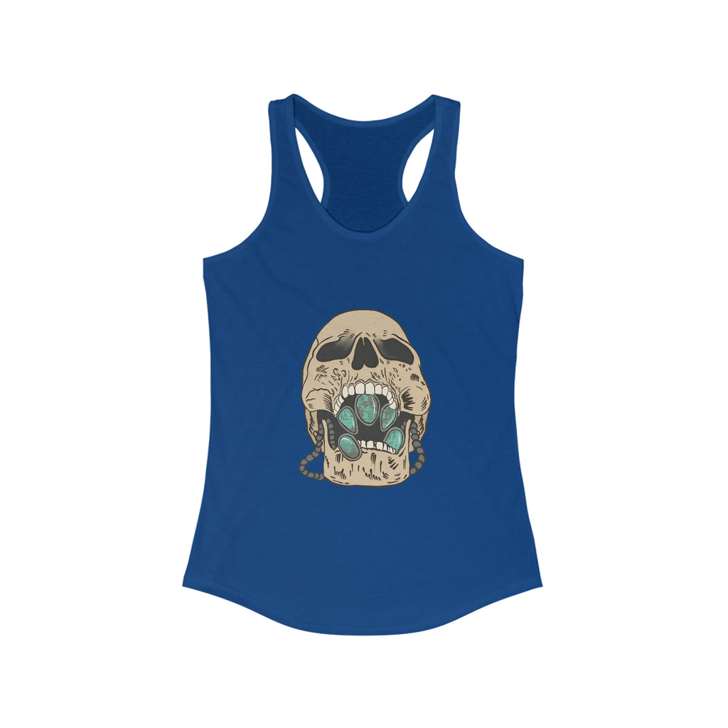 Squash Blossom Skull Racerback Tank tcc graphic tee Printify XS Solid Royal 